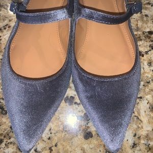 JCrew pointed toe velvet Mary Janes